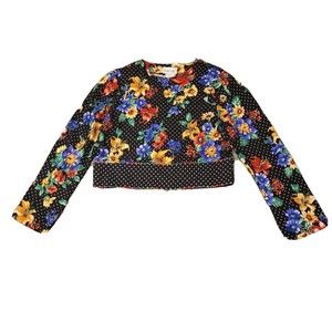 Vtg 90s That's Me Floral Colorful  Shirt Blouse Womens 9/10 USA  Sample NEW